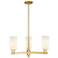 Arcadia Clymer 26"W 3 Light Gold Stem Chandelier w/ Matte White Shade