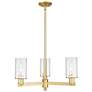 Arcadia Clymer 26"W 3 Light Gold Stem Hung Chandelier w/ Clear Shade