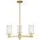 Arcadia Clymer 26"W 3 Light Gold Stem Hung Chandelier w/ Clear Shade