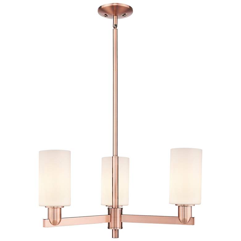 Image 1 Arcadia Clymer 26"W 3-Lt Copper Stem Chandelier w/ Matte White Shade