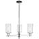 Arcadia Clymer 26"W 3-Lt Polished Nickel Stem Chandelier w/ Clear Shade