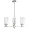 Arcadia Clymer 26"W 3-Lt Satin Nickel Stem Chandelier w/ Clear Shade