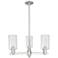 Arcadia Clymer 26"W 3-Lt Satin Nickel Stem Chandelier w/ Seedy Shade