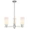Arcadia Clymer 26"W 3-Lt Satin Nickel Stem Chandelier w/ White Shade