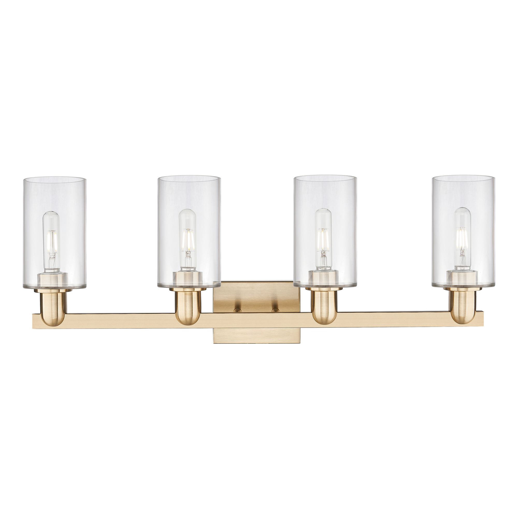 Image 2 Arcadia Clymer 31"W 4 Light Bronze Vanity Light w/ Clear Shade more views