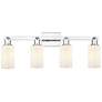 1_Arcadia Clymer 31"W 4 Light Chrome Vanity Light w/ Matte White Shade