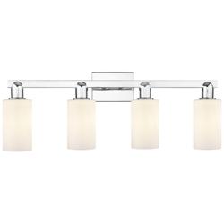 Arcadia Clymer 31"W 4 Light Chrome Vanity Light w/ Matte White Shade