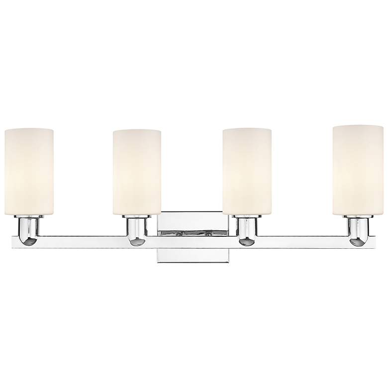 Image 2 Arcadia Clymer 31"W 4 Light Chrome Vanity Light w/ Matte White Shade more views