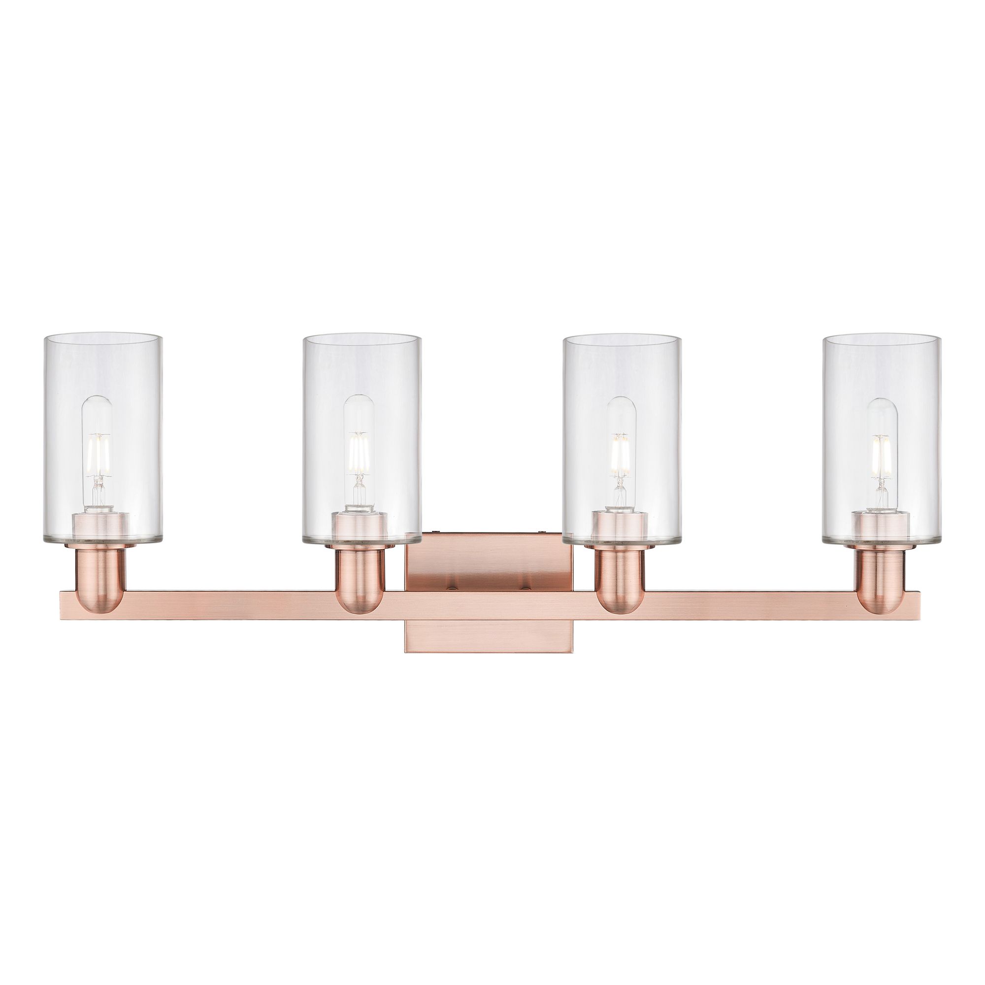 Image 2 Arcadia Clymer 31"W 4 Light Copper Vanity Light With Clear Shade more views