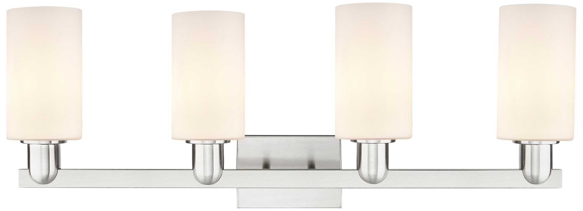 Image 2 Arcadia Clymer 31"W 4 Light Nickel Bath Light w/ Matte White Shade more views