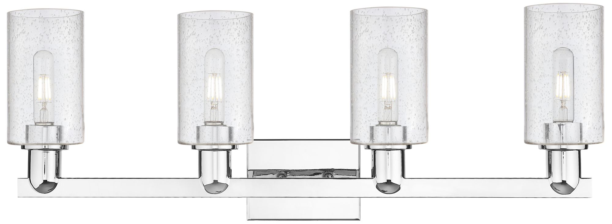 Image 2 Arcadia Clymer 31"W 4 Light Polished Chrome Bath Light w/ Seedy Shade more views