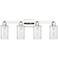 Arcadia Clymer 31"W 4 Light Polished Nickel Bath Light w/ Clear Shade