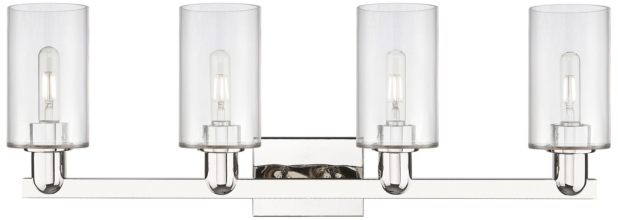 Image 2 Arcadia Clymer 31"W 4 Light Polished Nickel Bath Light w/ Clear Shade more views