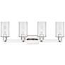 2_Arcadia Clymer 31"W 4 Light Polished Nickel Bath Light w/ Clear Shade more views