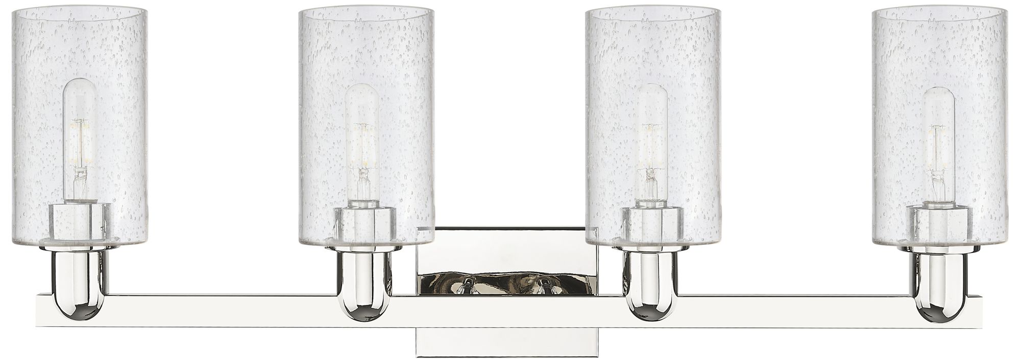 Image 2 Arcadia Clymer 31"W 4 Light Polished Nickel Bath Light w/ Seedy Shade more views