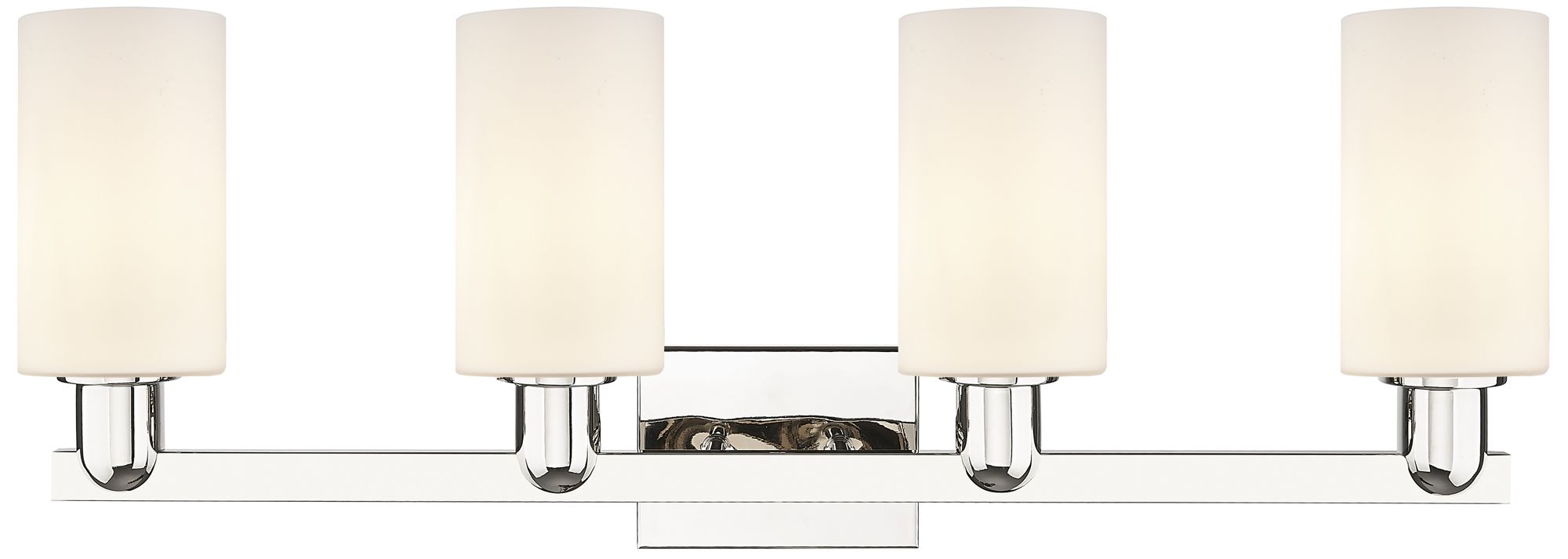 Image 2 Arcadia Clymer 31"W 4-Lt Polished Nickel Vanity w/ Matte White Shade more views