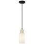 1_Arcadia Clymer 4"W Black Brass Cord Mini Pendant w/ Matte White Shade