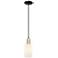 Arcadia Clymer 4"W Black Brass Cord Mini Pendant w/ Matte White Shade
