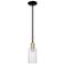 Arcadia Clymer 4"W Black Brass Stem Hung Mini Pendant w/ Seedy Shade