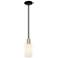 Arcadia Clymer 4"W Black Brass Stem Mini Pendant w/ Matte White Shade