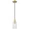 Arcadia Clymer 4"W Brass Cord Hung Mini Pendant With Seedy Shade