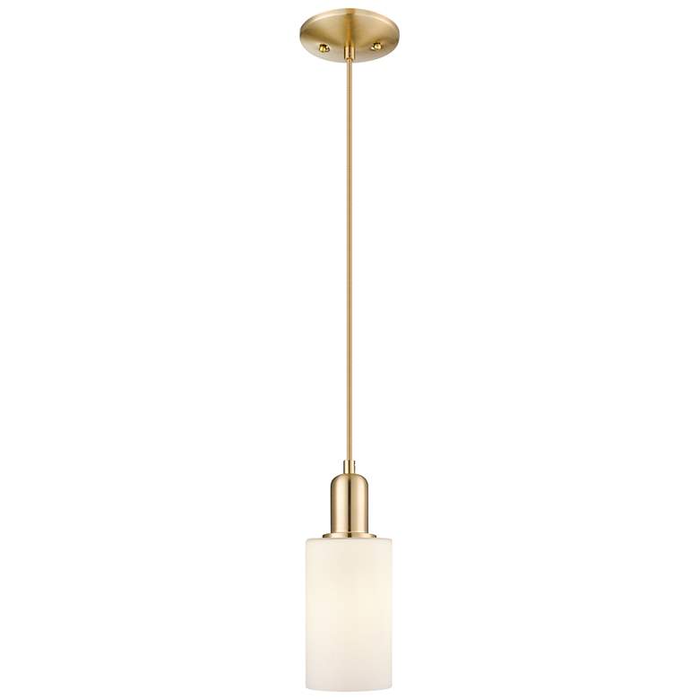 Image 1 Arcadia Clymer 4"W Bronze Cord Mini Pendant w/ Matte White Shade