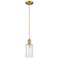 Arcadia Clymer 4"W Brushed Brass Cord Hung Mini Pendant w/ Clear Shade