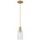 Arcadia Clymer 4"W Brushed Brass Cord Hung Mini Pendant w/ Seedy Shade