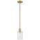 Arcadia Clymer 4"W Brushed Brass Stem Hung Mini Pendant w/ Clear Shade