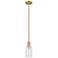 Arcadia Clymer 4"W Brushed Brass Stem Hung Mini Pendant w/ Seedy Shade