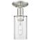 Arcadia Clymer 4"W Brushed Nickel Semi.Flush Mount With Clear Shade