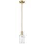 1_Arcadia Clymer 4"W Champagne Bronze Stem Mini Pendant w/ Clear Shade