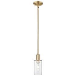 Arcadia Clymer 4"W Champagne Bronze Stem Mini Pendant w/ Clear Shade