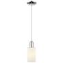 Arcadia Clymer 4"W Chrome Cord Hung Mini Pendant w/ Matte White Shade