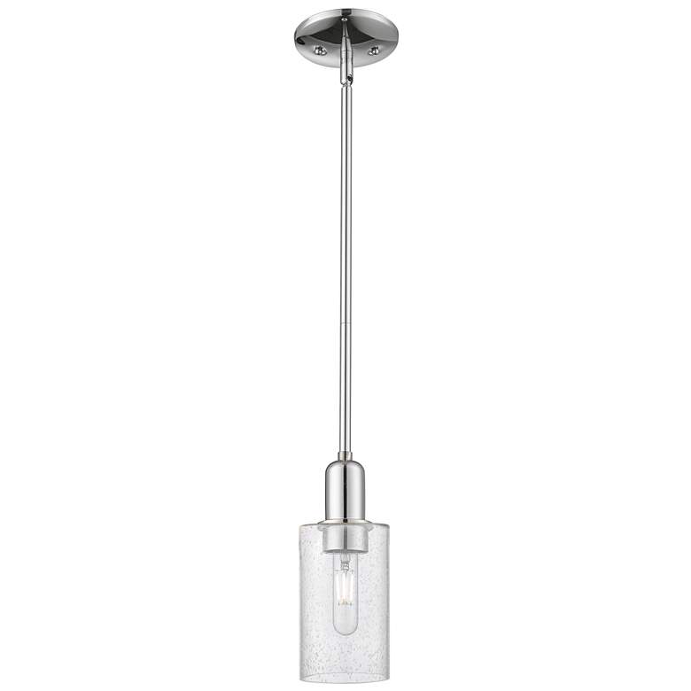 Image 1 Arcadia Clymer 4"W Chrome Stem Hung Mini Pendant w/ Seedy Shade