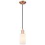 1_Arcadia Clymer 4"W Copper Cord Hung Mini Pendant w/ Matte White Shade