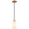Arcadia Clymer 4"W Copper Cord Hung Mini Pendant w/ Matte White Shade