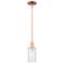 Arcadia Clymer 4"W Copper Stem Hung Mini Pendant With Clear Shade