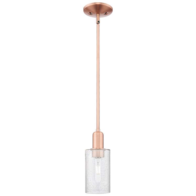 Image 1 Arcadia Clymer 4"W Copper Stem Hung Mini Pendant With Seedy Shade