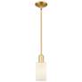 Arcadia Clymer 4"W Gold Stem Hung Mini Pendant w/ Matte White Shade