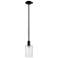 Arcadia Clymer 4"W Matte Black Stem Hung Mini Pendant With Clear Shade
