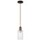 Arcadia Clymer 4"W Oiled Bronze Cord Hung Mini Pendant w/ Clear Shade