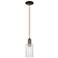 Arcadia Clymer 4"W Oiled Bronze Cord Hung Mini Pendant w/ Seedy Shade
