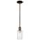 Arcadia Clymer 4"W Oiled Bronze Stem Hung Mini Pendant w/ Clear Shade