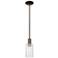 Arcadia Clymer 4"W Oiled Bronze Stem Hung Mini Pendant w/ Seedy Shade