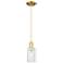 Arcadia Clymer 4"W Satin Gold Cord Hung Mini Pendant With Seedy Shade