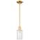 Arcadia Clymer 4"W Satin Gold Stem Hung Mini Pendant With Clear Shade