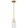Arcadia Clymer 4"W Satin Gold Stem Hung Mini Pendant With Seedy Shade