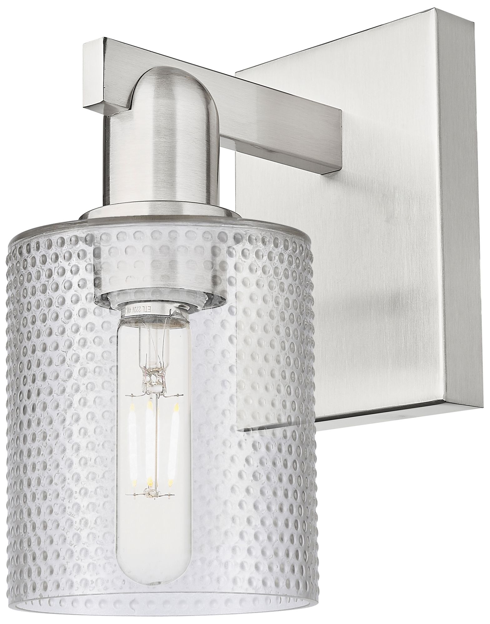 Arcadia Cobbleskill 11"H Brushed Satin Nickel Sconce With Clear Shade