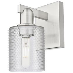 Arcadia Cobbleskill 11"H Brushed Satin Nickel Sconce With Clear Shade